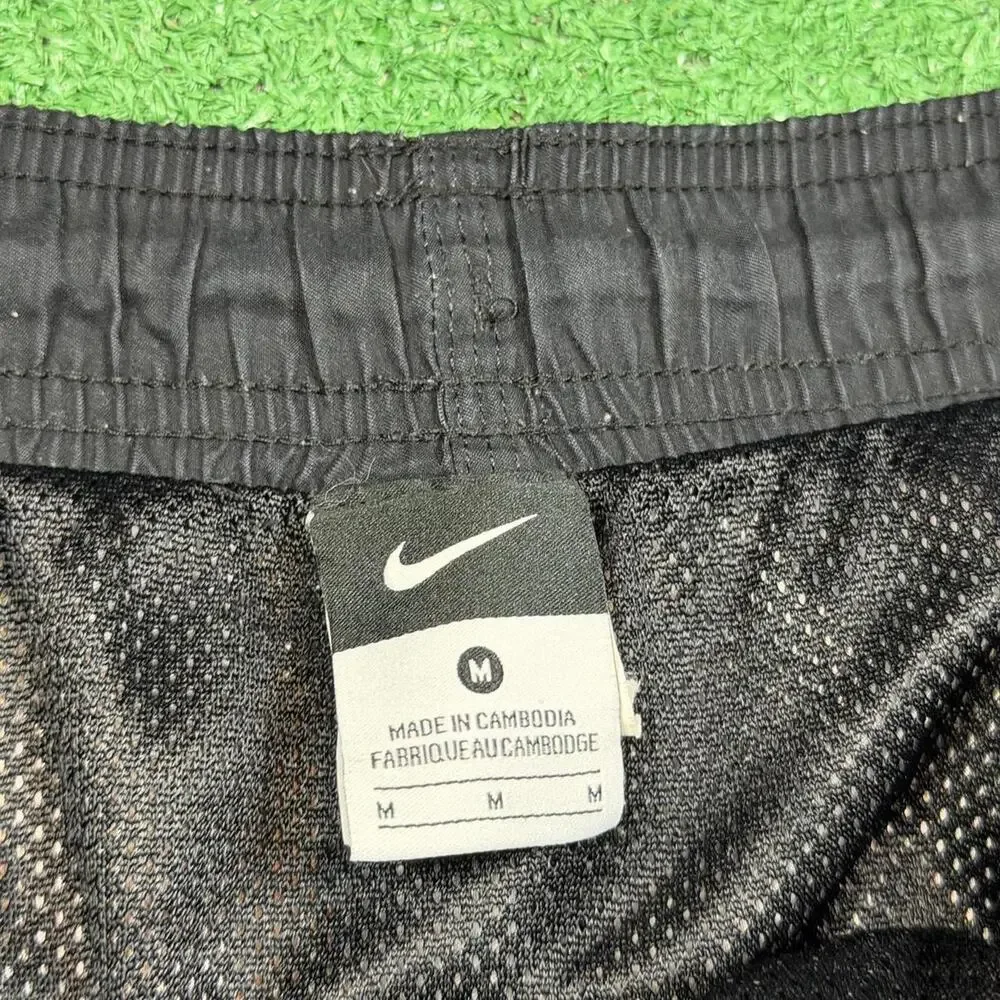 Nike Swim Trunks Black Red Flame Graphic Y2K Shorts Mens M Beach Surf Summer